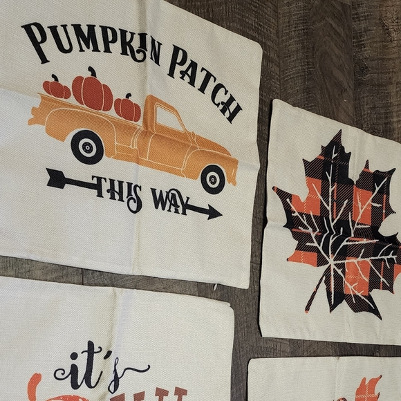 4 New Fall Harvest Halloween Falloween 18x18 Pillow Covers With Zipper - Picture 1 of 7